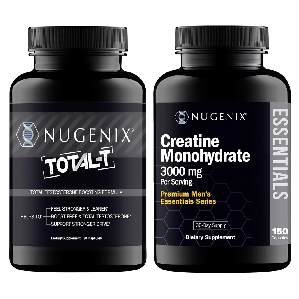 Nugenix Essentials Creatinine Monohydrat og Total- T Testosteron Booster for mænd