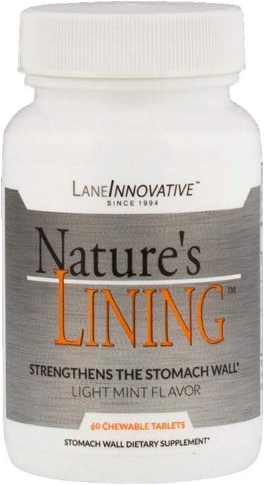 Lane Innovative - Nature 's Lining, Chewable Tablets, Hjælper Beskyt Mavevæg, lang levetid Relief, Understøtter fordøjelsesbalance * (60 Servere)