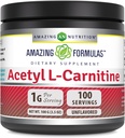 Amazing Formulas Acetyl L- Carnitin 100 Grams (3.5 Oz) Powder Supplements 124; 100 Servering Budd124; Non- GMO Budd124; Gluten Free Budd124; Lavet i USA