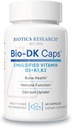 Bioetik Forskning Bio- DK Caps ™ -emulgeret D og K, vitamin D3 125 mcg & vitamin K (k1, k2) 550 mcg- MK7- vitamin D3 K2 K1, stærkere knogler, muskel- og skeletstyrke, sundt hjerte & BMI 60 Caps