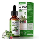Graviola Soursop Bitters Liquid Drops med C-vitamin, D3, B6, 5000mg Soursop Fruit & Leaf Extract + 10 Bitters Botanicals for immunsupport fordøjelsesmedicin Antioxidant Boost Non- GMO Vegan 2 Fl Oz