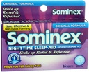 Sominex Nighttime Sleep- Aid with Diphenhydramin HCl 25 mg, Original Formel, 16 tabletter, (pakke med 1)