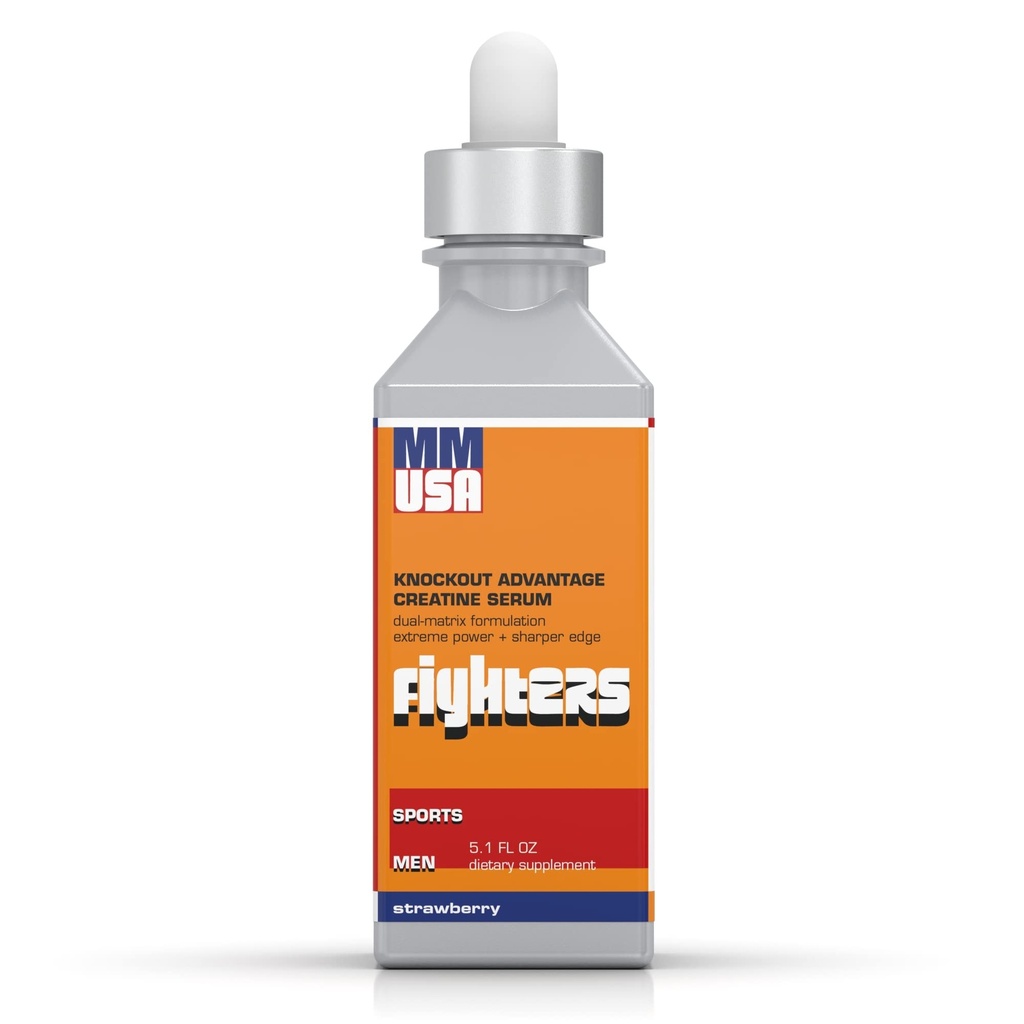 MMUSA Fighters Creatin Serum: Boost Styrke, Power & Energy for Boxing. Forbedre Stamina & Muscle Build. Pakket med MSM, Aminosyrer, Vitamin & Glucosamin. Fælles beskyttelse. Jordbær, 5,1 Fl Oz