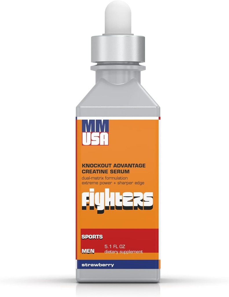 MMUSA Fighters Creatin Serum: Boost Styrke, Power & Energy for Boxing. Forbedre Stamina & Muscle Build. Pakket med MSM, Aminosyrer, Vitamin & Glucosamin. Fælles beskyttelse. Jordbær, 5,1 Fl Oz