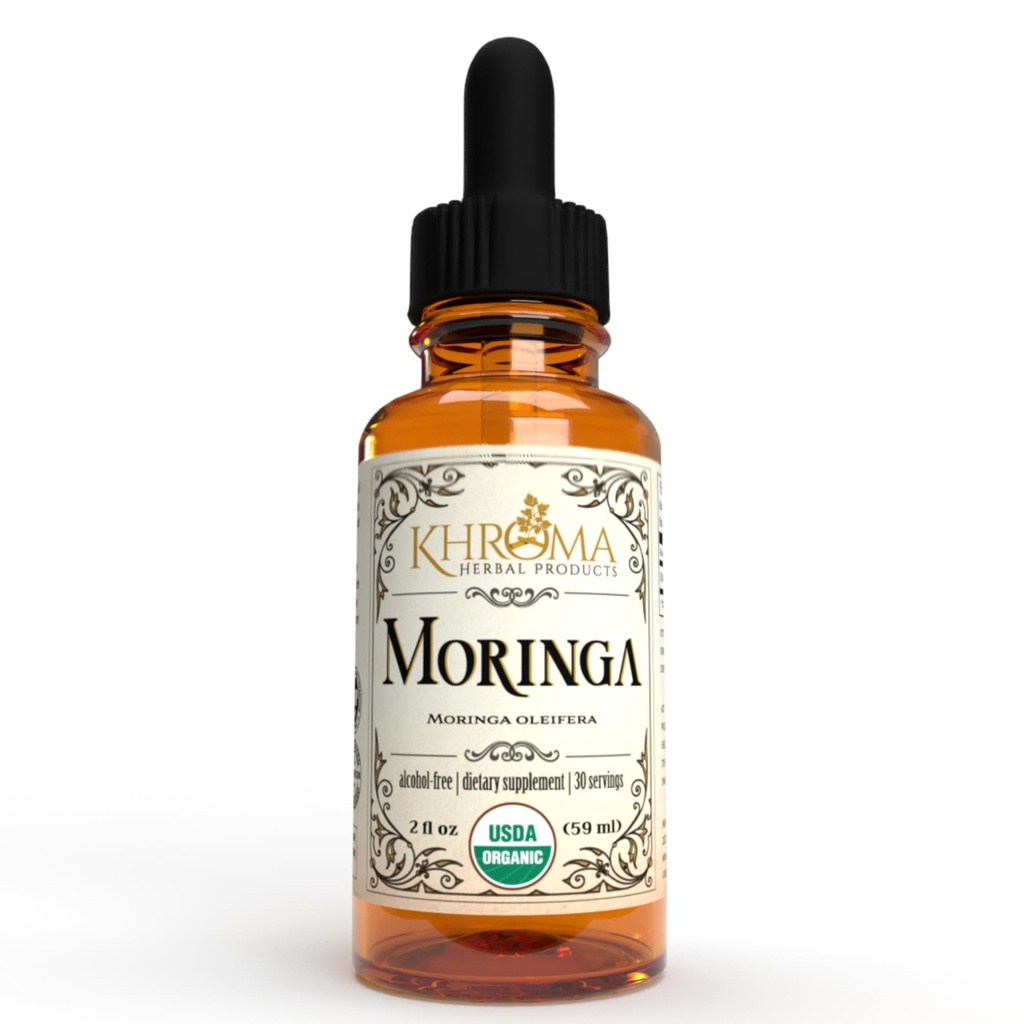 Organic Moringa - 2 oz Flydende i en glasflaske - 30 Servering - af Khroma Urteprodukter