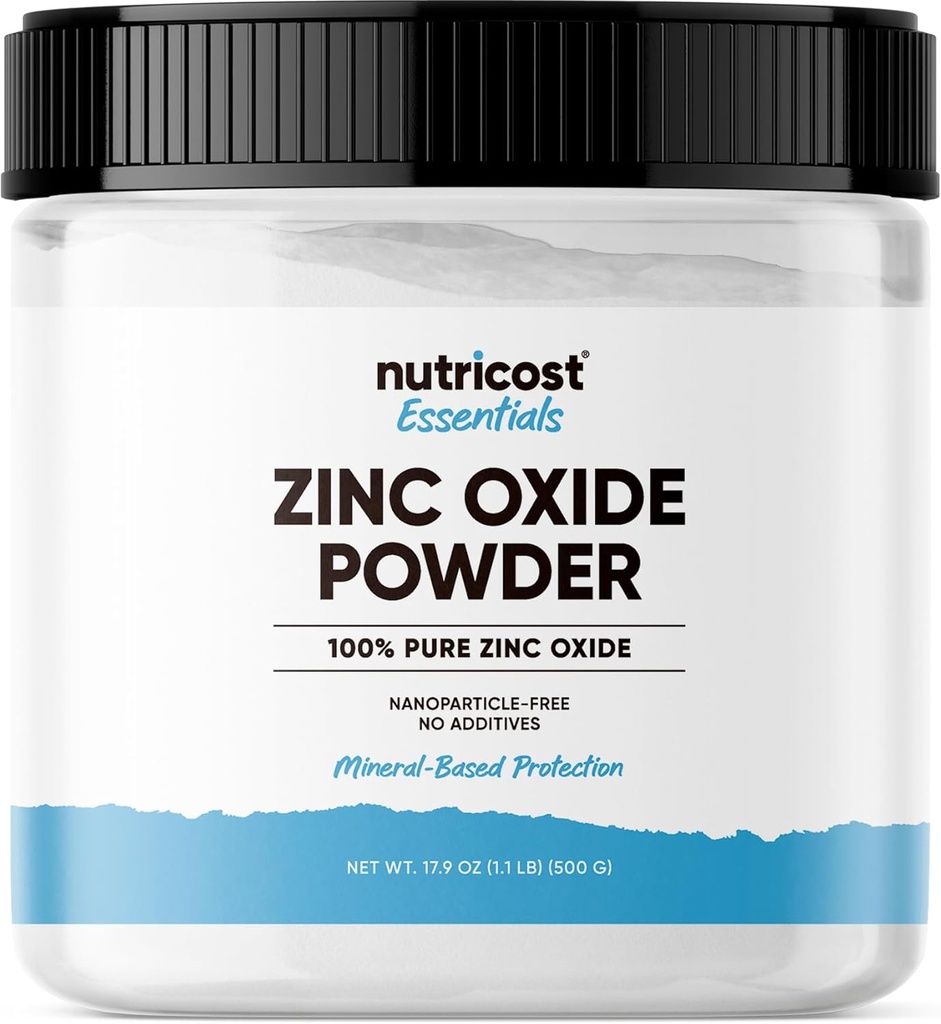 Nutricost Zink Oxide Powder (500 Bedste) 100% Pure, Ingen tilsætningsstoffer - Vegan, Non- GMO, Nutricost Essentials