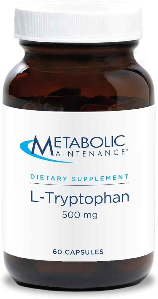 Metabolic Maintenance L-Tryptophan - 500mg Amino Acid in The 'Free Form' for Superior Absorption + Vitamin B6 - Mood + Appetite Supplement, Vegan + No Fillers (60 Capsules)