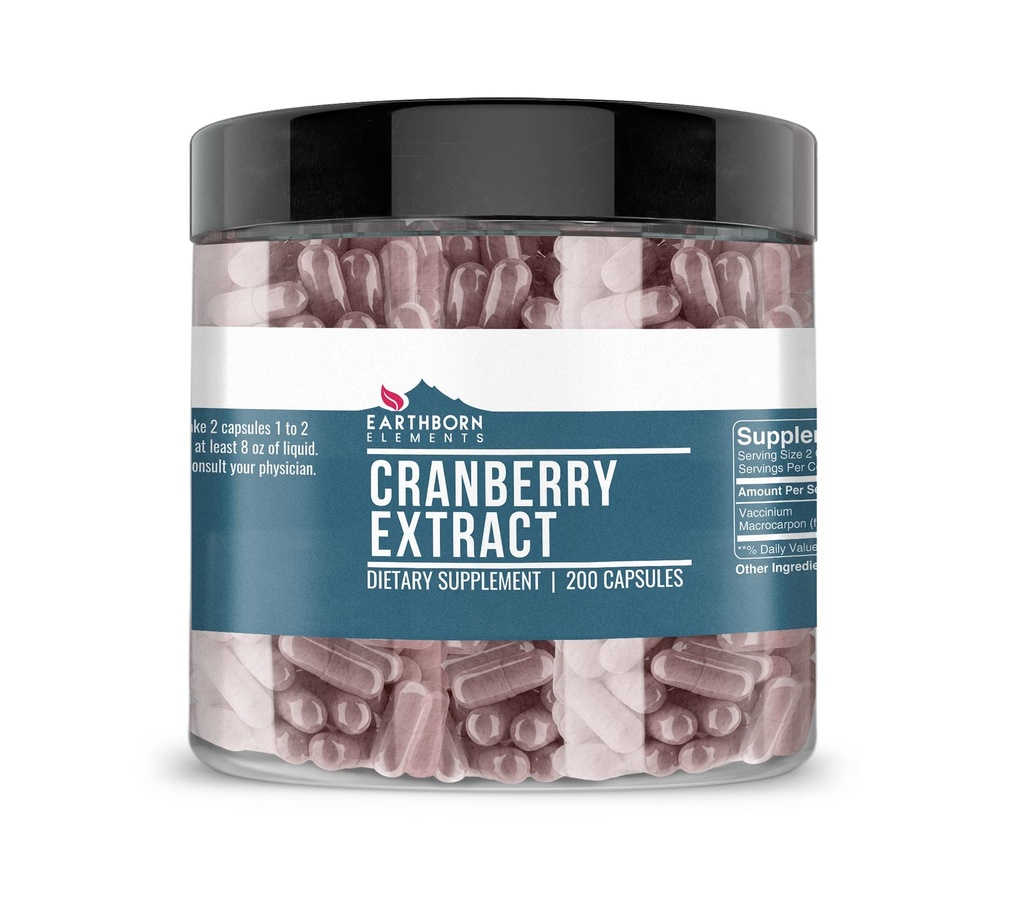 Earthborn Elements Cranberry Extract 200 Kapsler, Pure & Ufortyndet, Ingen tilsætningsstoffer