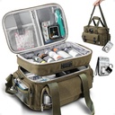 ARCKOX Medicine Storage Bag med lås, Vintage Canvas Stor Pill flaske Organizer til mænd, Double Layer Medicin Opbevaring med transportable Travel Pouch skulderrem Håndtag, Army Green