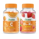 Lifeable Vitamin C 750mg + Vitamin D3 + Vitamin K2, Gummies Bundle - Great Tasting, Vitamin Supplement, Gluten fri, GMO fri, Chewable Gummy