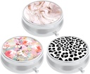 3 Pack Pill Box, Lille Pill sag til purse & Pocket, Cute Travel Medicine Organizer, Portable Medicine Container Holder til at holde vitaminer, Medicin, Fish Oil & Supplement, Pink blomster Leopard