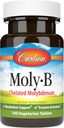 Carlson - Moly- B, Chelated Molybdæn, Metabolisme Support, Enzyme Aktivering, 100 Vegetariske tabletter