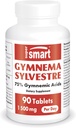 Supersmart - Gymnema Sylvestre 1500 mg per dag (høj styrke) - 75% Gymnemisyre Supplement 124; Non- GMO & Gluten Free - 90 tabletter