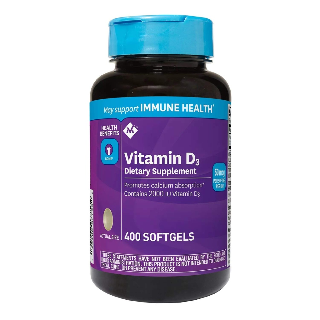 Member 's Mark Vitamin D3 50 mcg (2000 IE) Kosttilskud (400ct) (pakke med 2)