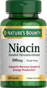 Nature 's Bounty Niacin 500 mg Flush Free, Cellular Energy Support, Understøtter nervesystem sundhed, 120 kapsler