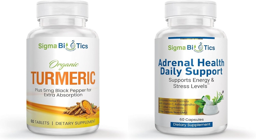 Økologisk gurkemeje supplement - Fælles & immunforsvar support kosttilskud & binyreal sundhed daglig støtte