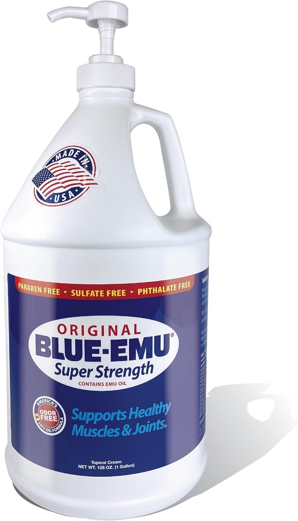 BLUE- EMU Original Super Strength Cream, Lindrende Muscle & fælles støtte, 1 Gallon