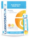LEAN Hydration Daily Electrolyte Packets Drink Mix 124; Zero Calories, Zero Sugar plus Vitamin, Minerals & More; 16 ct (Orange Yuzu)