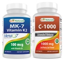 Bedste Naturals Vitamin K2 (MK7) med D3 & C-vitamin 1000 mg