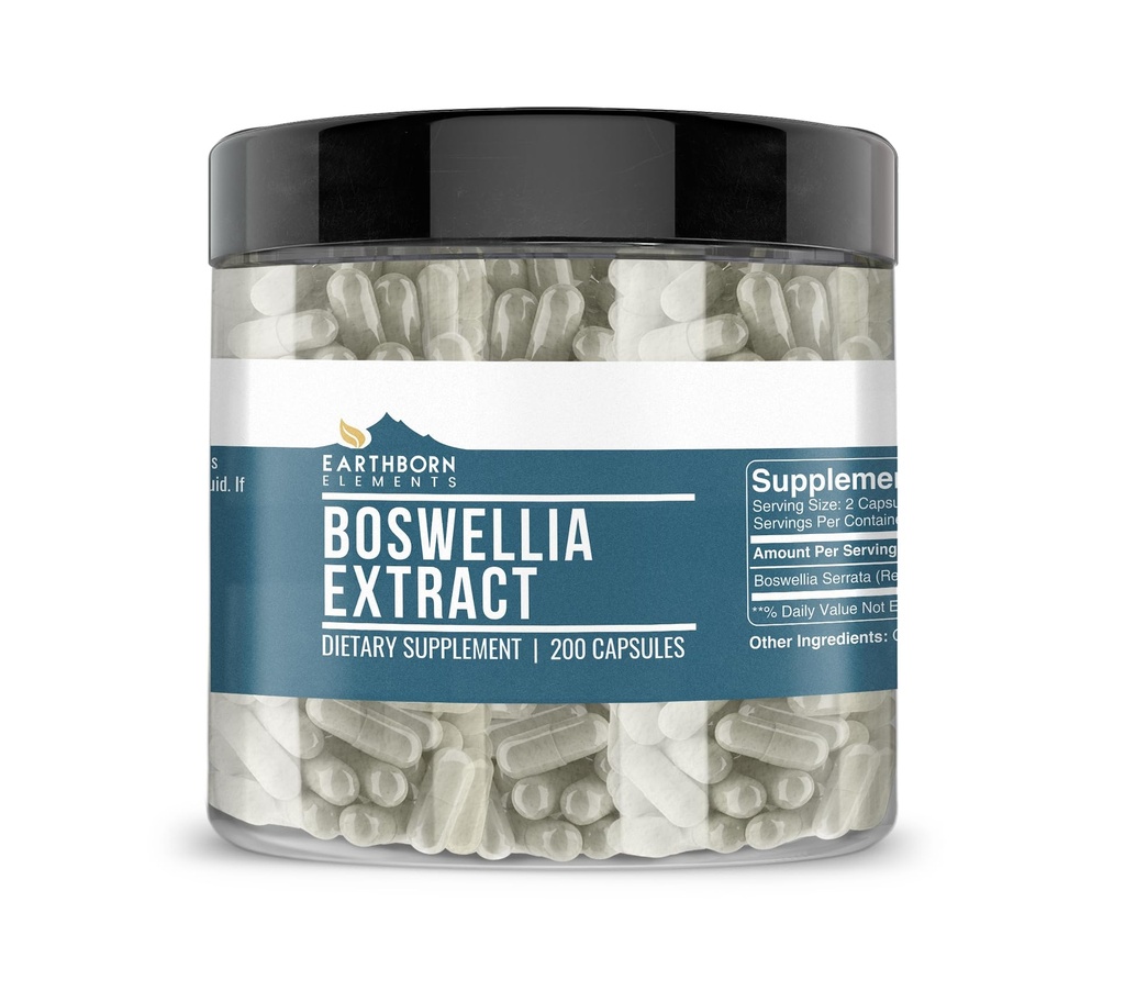 Earthborn Elements Boswellia Serrata Extract 200 Kapsler, Pure & Ufortyndet, Ingen tilsætningsstoffer