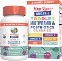 MaryRuth Organics Toddler Multivitamin Gummies + Postbiologics Б124; USDA Organical Б124; Vitaminer til børn i alderen 2 + Б124; Municipality Support Б124; C-vitamin-124; D-vitamin-3-124; vitamin-A-124; Zink-124; Vegan-124; Non- GMO-≤ 124; 60 Servering