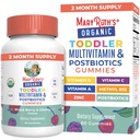 MaryRuth Organics Toddler Multivitamin Gummies + Postbiologics Б124; USDA Organical Б124; Vitaminer til børn i alderen 2 + Б124; Municipality Support Б124; C-vitamin-124; D-vitamin-3-124; vitamin-A-124; Zink-124; Vegan-124; Non- GMO-≤ 124; 60 Servering