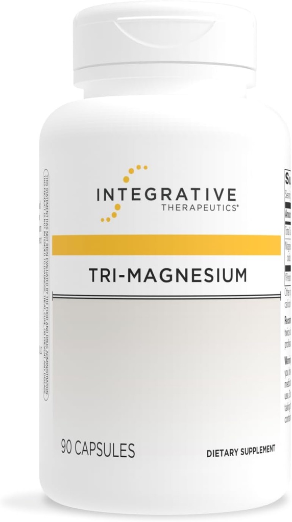 Integrativ terapi Tri- Magnesium - Understøtter cellulær energi & energi Metabolisme * - Magnesium supplement til hjerte & nerve sundhed støtte * - Dairy- Free & Gluten- Free - 90 kapsler (90 Servere)