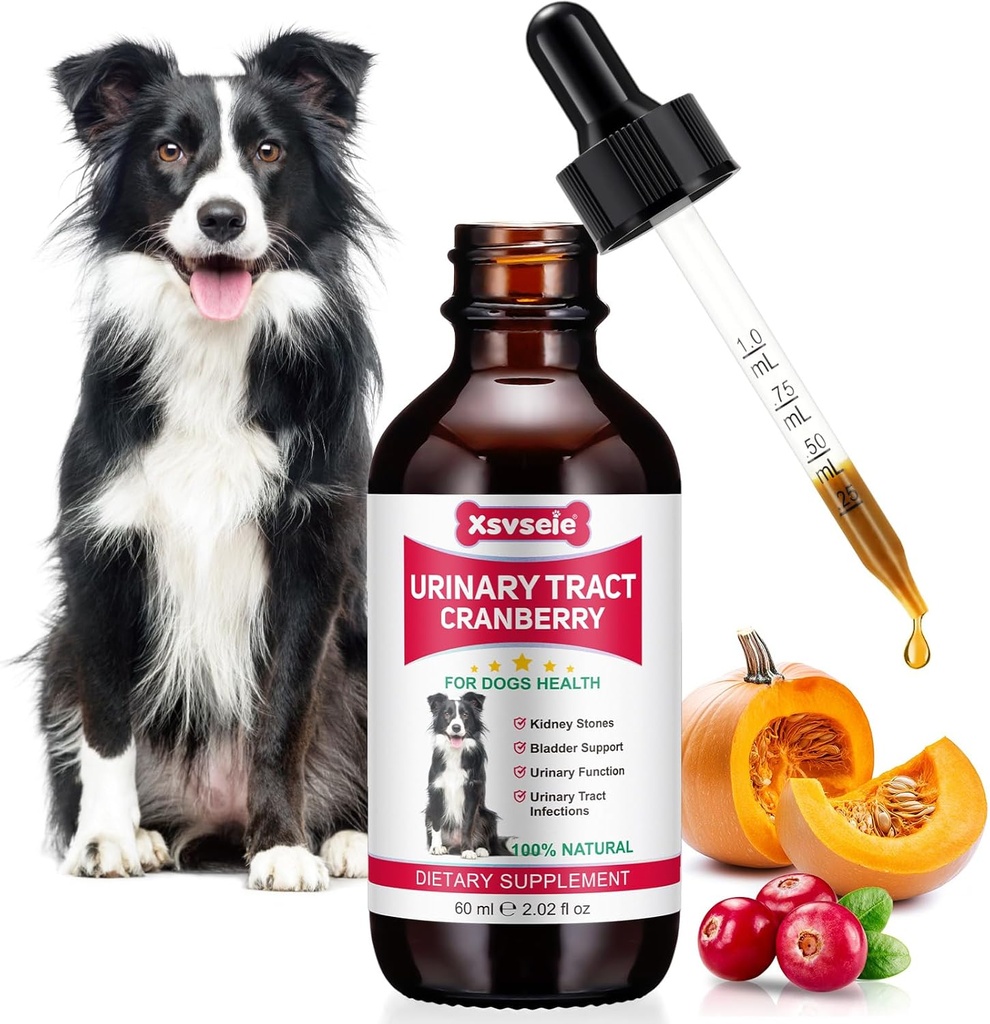 Hund UTI Behandling, Xsvseie Urinvejsdråber for hunde naturlige urinvejsinfektion Behandling Dropper naturlige herbal supplement med kranbær Bstige sundhed for hunde alle racer