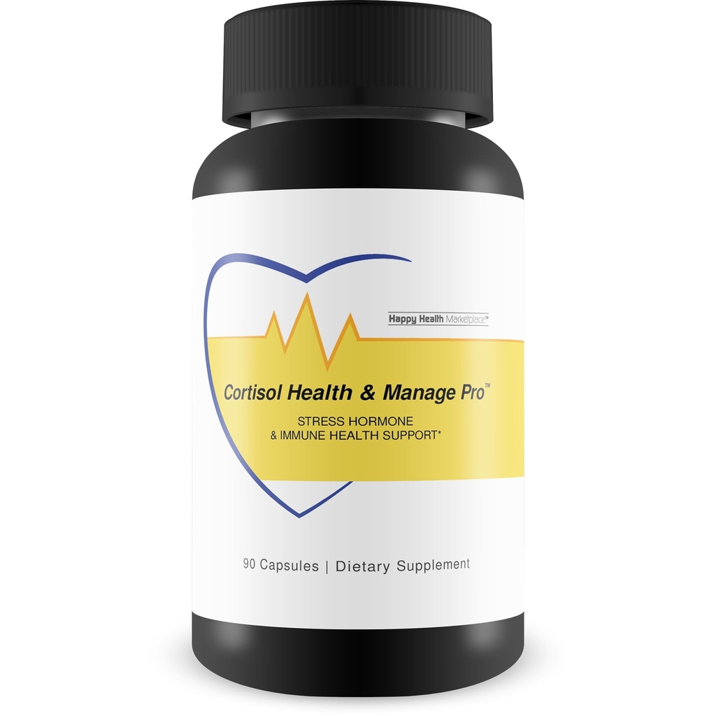 Cortisol Health & Manage Pro - Stress Hormone & immunforsvar - Fremme sunde Cortisol Niveauer & immunfunktion - D3- vitamin, Magnesium, Ginseng, C-vitamin, zink - Hjælper med Stress Relief & Mood