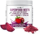 Superfood Beets Powder, 10.59oz 40 Servering - Beetroot Powder Organic Beet Root Blend med Green Tea & Berry Flavor, Non- GMO, Plant- baseret drik mix