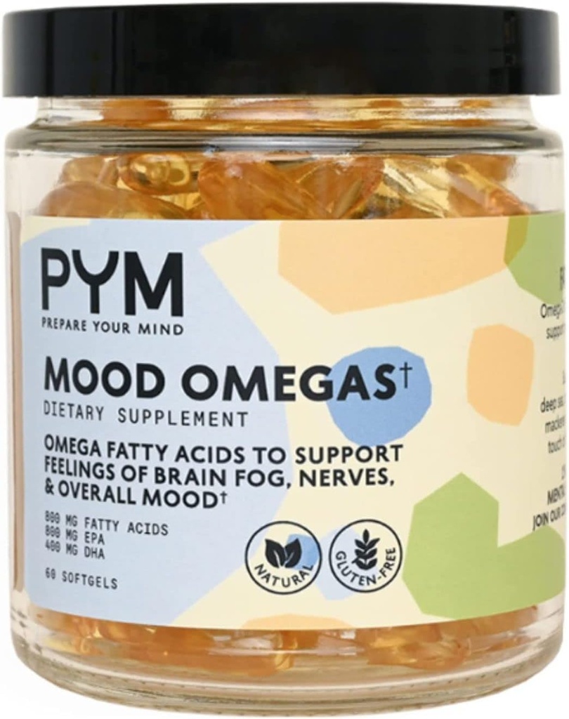 Omega-3 Supplement af PYM for Mood and Emotional Support (60 Greve) Note 124; Omega-3 Fedtsyrer, DHA, EPA & Vitamin E