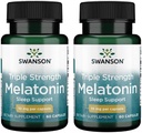 Swanson Triple Strength Melatonin - Naturlig søvnstøtte til forstyrrede sovekredse - (60 kapsler, 10 mg hver) 2 pakning