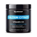 High- Absorption Calciumcitrat med D3- vitamin & K2 - Understøtter Knogler, Muskel & Nerve Sundhed - 150 Kapsler, Made in USA