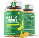 NEVISS 1Pack 5-HTP Gummies + GABA - Melatonin Free - Afslapning Gummies med Banana Extract, L- Theanine, L- Tryptophan, Vitamin D3 for sund hvilecyklus & Circadian Rhythm, Brain Function & Muscle Rhythm