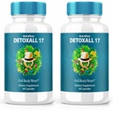 (2 Pack) DetoxAll 17, DetoxAll 17 Full Body Reset, DetoxAll17 Kosttilskud til total sundhed og velvære, Maksimal styrke All- naturlige piller til Boost Energy, Detox Alle 17 anmeldelse (120 kapsler)
