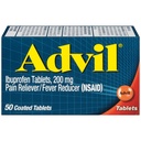 Advil Pain Reliever og Fever Reducer, Ibuprofen 200 mg for Pain Relief - 50 overtrukne tabletter