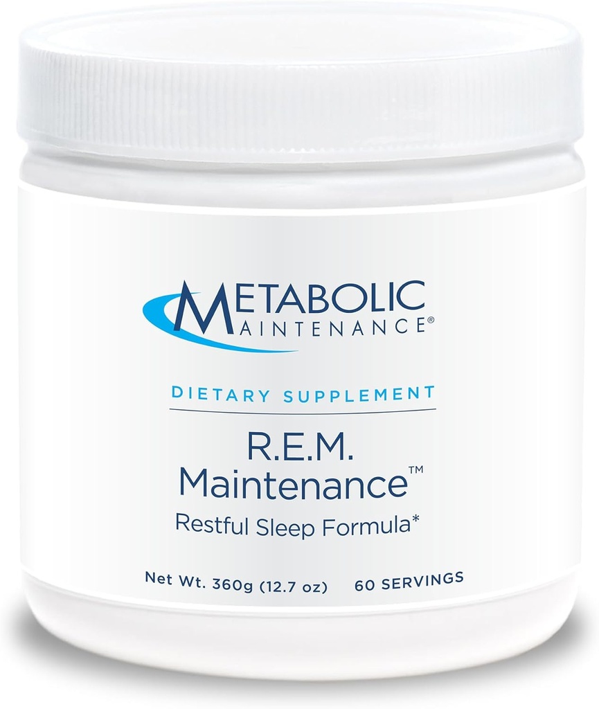 Metabolisk vedligeholdelse R.E.M. Vedligeholdelse Powder - Natural Afslapning Support Supplement med Magnesium, Melatonin, 5-HTP + Kalium - Easy Drink Add- in, Ingen Fyldere (366g / 60 Servering)