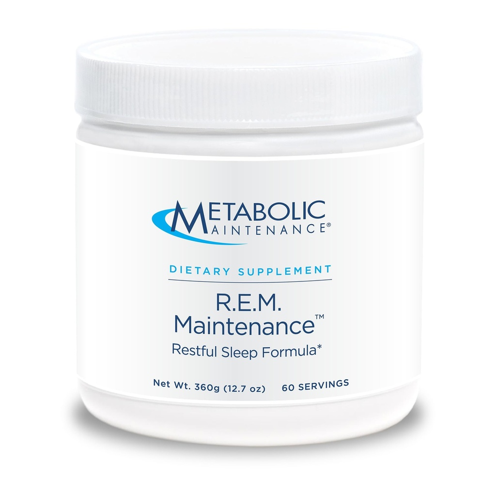 Metabolisk vedligeholdelse R.E.M. Vedligeholdelse Powder - Natural Afslapning Support Supplement med Magnesium, Melatonin, 5-HTP + Kalium - Easy Drink Add- in, Ingen Fyldere (366g / 60 Servering)