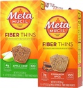 Metamucil Fiber Thins Fiber tillæg med Bleam fordøjelig sundhed støtte Tip kort Psyllium Fiber Bars - 12CT Apple Crisp & 12CT kanel spice - Set