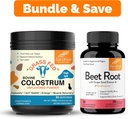 Sandhu 's Pure Bovine Colostrum Powder supplement til mennesker & Beet Root Powder med Bioperine Kapsler Budd124; Understøtter immunforsvar, Gut, Muskel & Sunde Energiniveauer