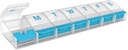 EZY DOSE Weekly (7-Day) AM / PM Daily Pill Organizer, Vitamin Case, og Medicine Container, X- Large Compartments, Gigt Friendly, Praktisk og nem at bruge, Clear / Blue, Design May Vary, BPA Free