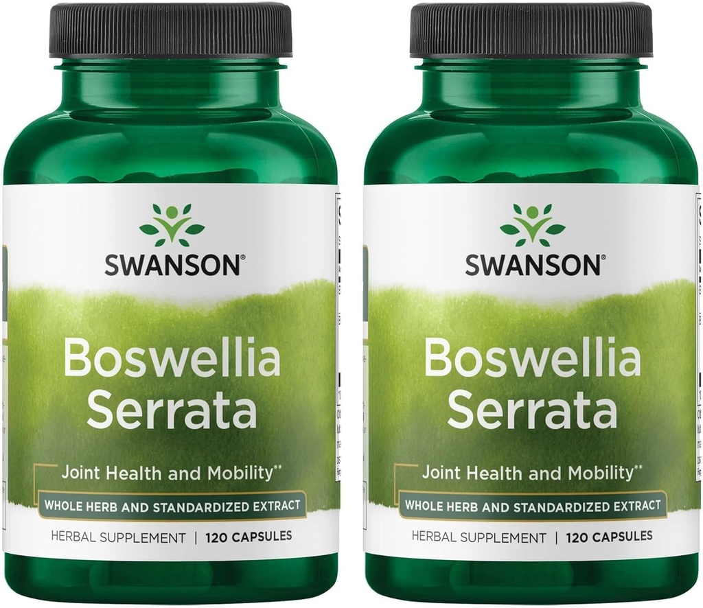 Swanson Boswellia Serrata - Hele Herb & Standardized Extract 120 Caps (2 Pack)