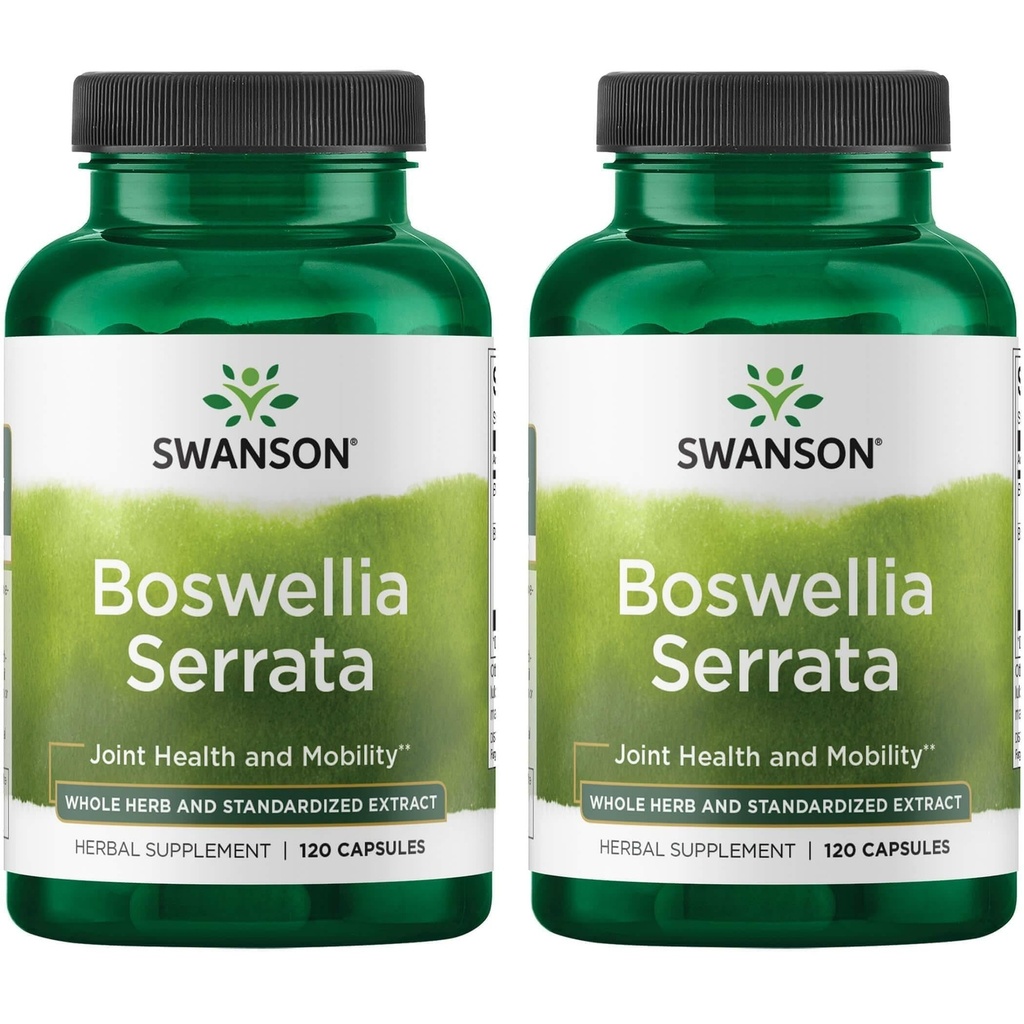 Swanson Boswellia Serrata - Hele Herb & Standardized Extract 120 Caps (2 Pack)