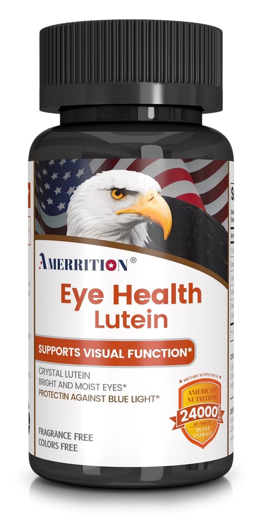 Avanceret Lutein Eye Health Supplement - Forbedret med Zeaxanthin, Understøtter Vision & Eye Health - Non-GMO & Gluten Free - Natural Eye Vitamin Tablets - 60ct