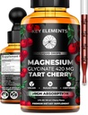 Flydende Magnesium Glycinate 420 Mg med naturlige Tart Cherry Extract 124; Magnesium Glycinate Drops supplement til søvn, Mood & Mobility Support