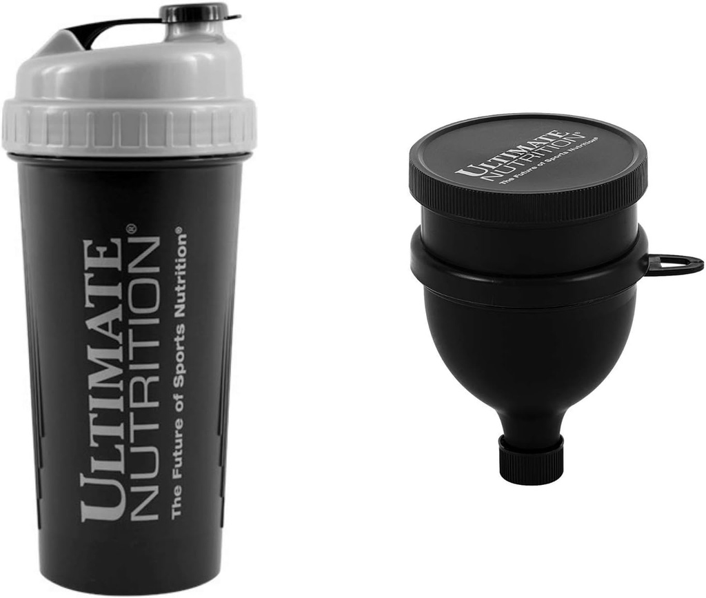 Ultimate Nutrition Filtret Shaker flaske og Triple Layer tragt med kapsel og pulver organizer