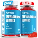 Ashwagandha Gummies Sukker Gratis for kvinder Mænd, High Potence Ashwagandha Root Extract Kosttilskud med L- Theanine GABA kamille gurkemeje Vitamin D3 B12 for Stress Voksne Vegan (blandet berry)