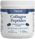 Mønster Wellness Collagen Peptider Powder (Type I & III) - Hår, negle, Hud & Fælles Support - Græs Fed & Pastor- Raised - Hydrolyzed, Non- GMO, Dairy Free, & Keto- Friendly - Cookies & Cream (13 Oz)