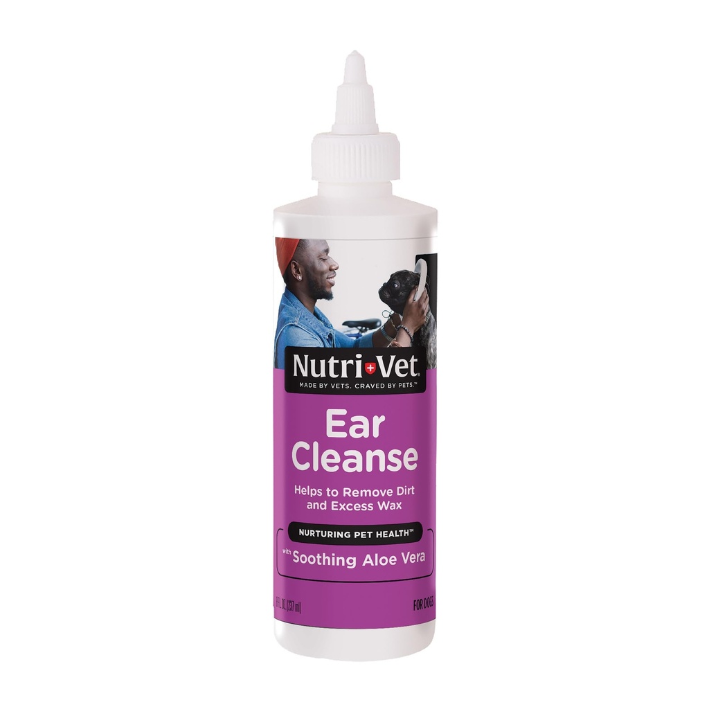Nutri- Vet Ear Cleanse for Hunde, Flydende Øre Cleanser med beroligende Aloe og salicylsyre, Fjerner og Cleans Wax, Dirt, og rester, Deodorizes, og Itch Relief, Gentle Veterinarian Formuleret, 8oz