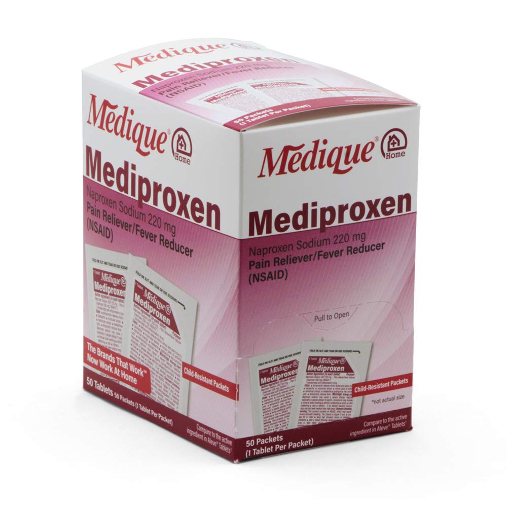 Medique @ Home Mediproxen Sammenlign aktiv ingrediens til Aleve 50 x 1 (børneresistent emballage), Hvid (73750)